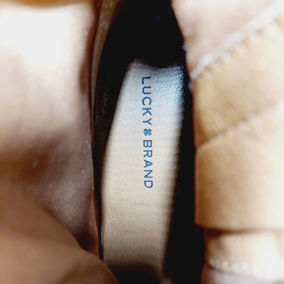 New Lucky Brand LK-Kazey Tan Suede Leathe Ankle Boots M170 - Picture 9 of 11